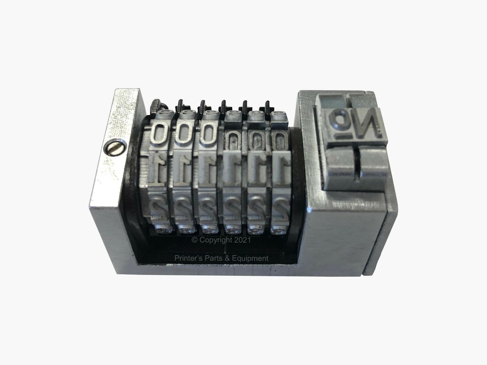 Numbering Machine 5/32" 6 Digits Forward Gothic (Steel) 3 Drop Zeros Windmill