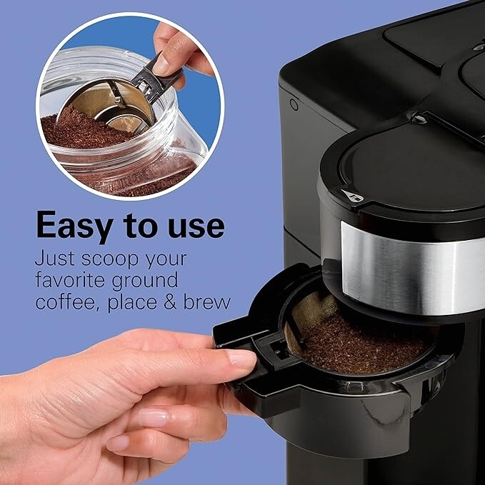 Glass Carafe 12 Cup Coffee Maker & Single Serve Machine