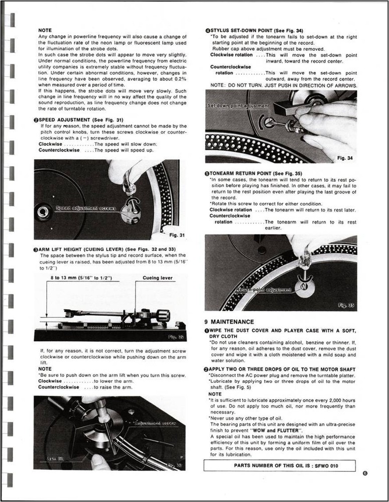 Technics SL-1350 Turntable Owners Manual