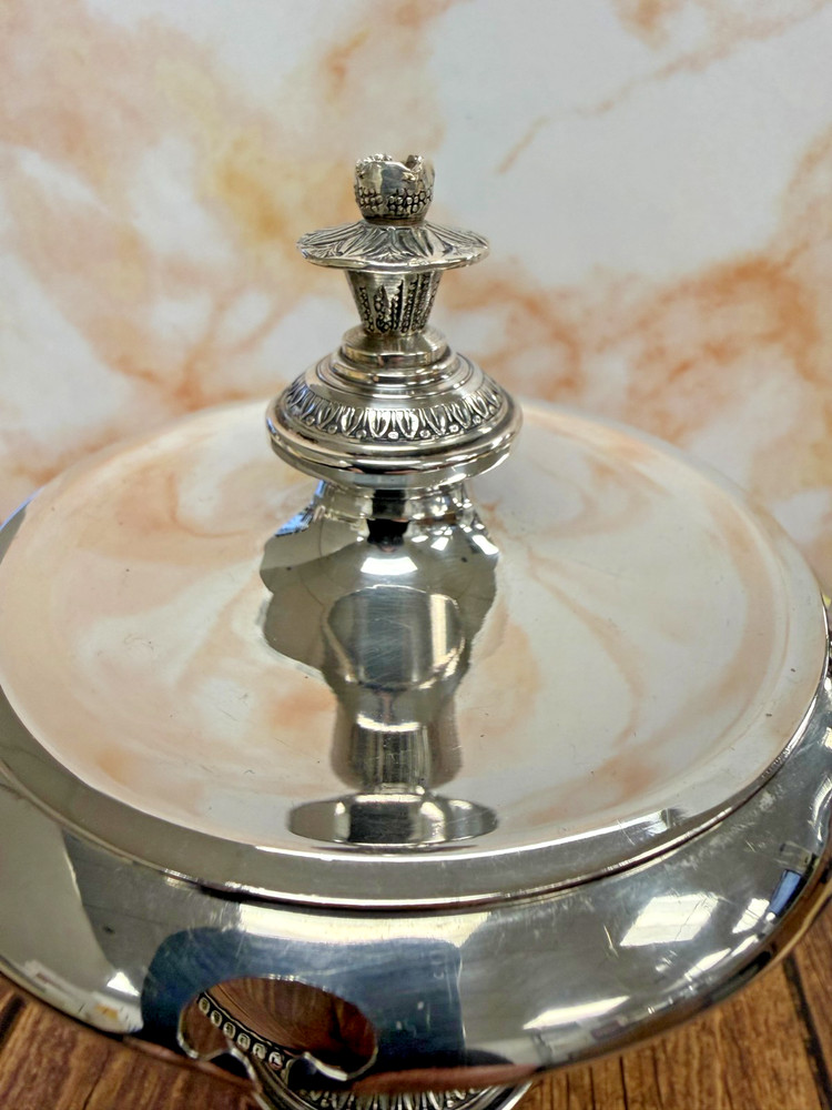 Italian 800 Silver Small Footed Lidded Compote Candy Dish