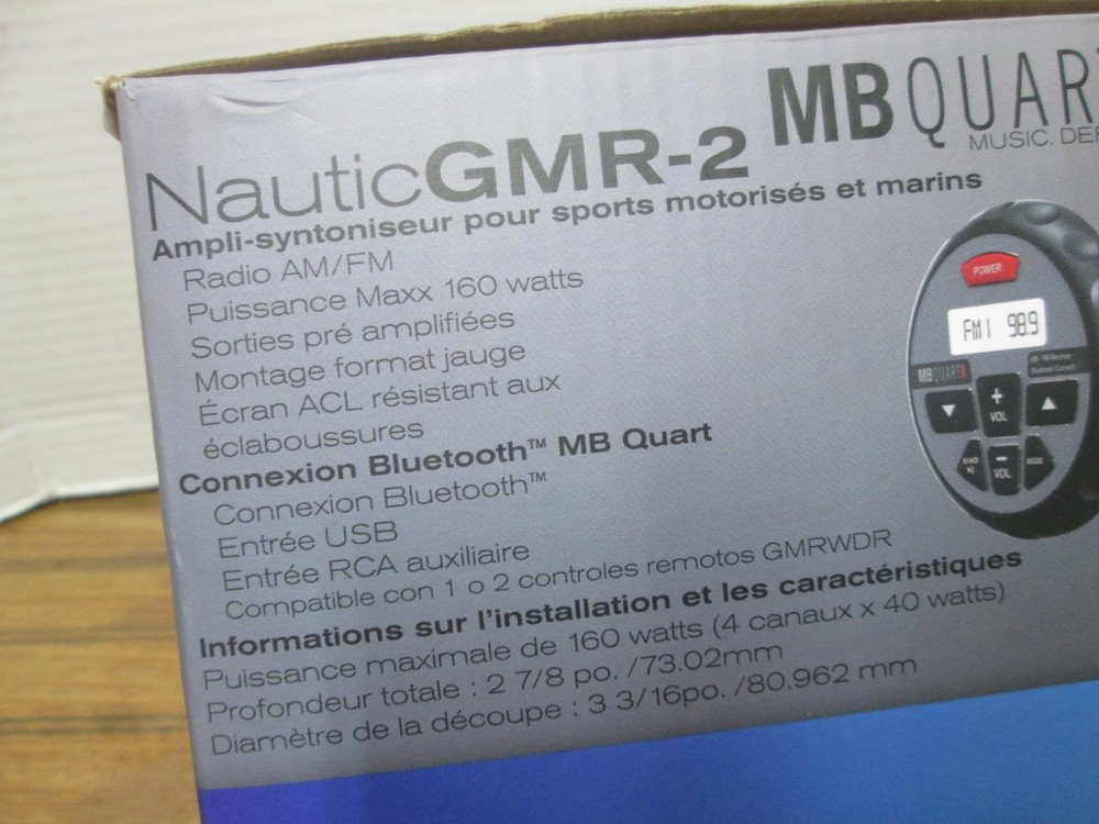 MB Quart GMR-2 Nautic 160 Watt Powered Source Unit Bluetooth