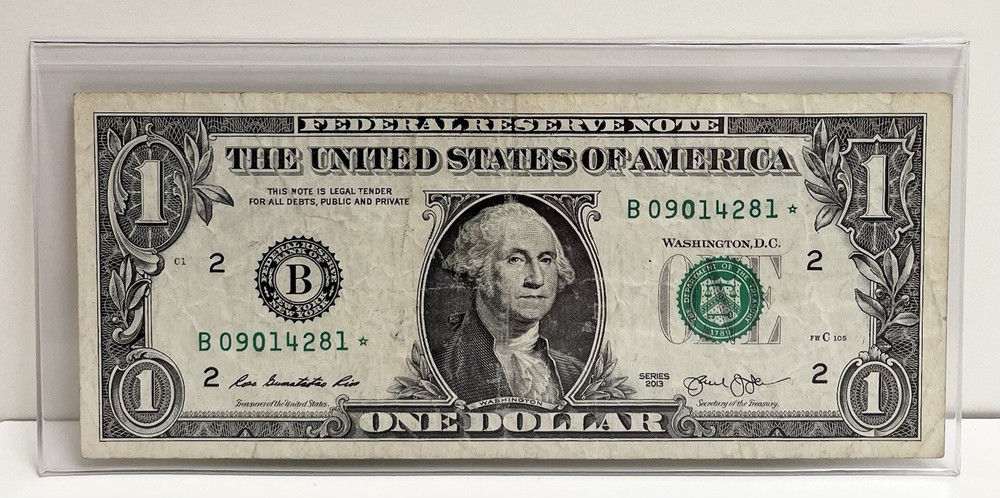 $1 2013 B Duplicate FW Star Note B09014281
