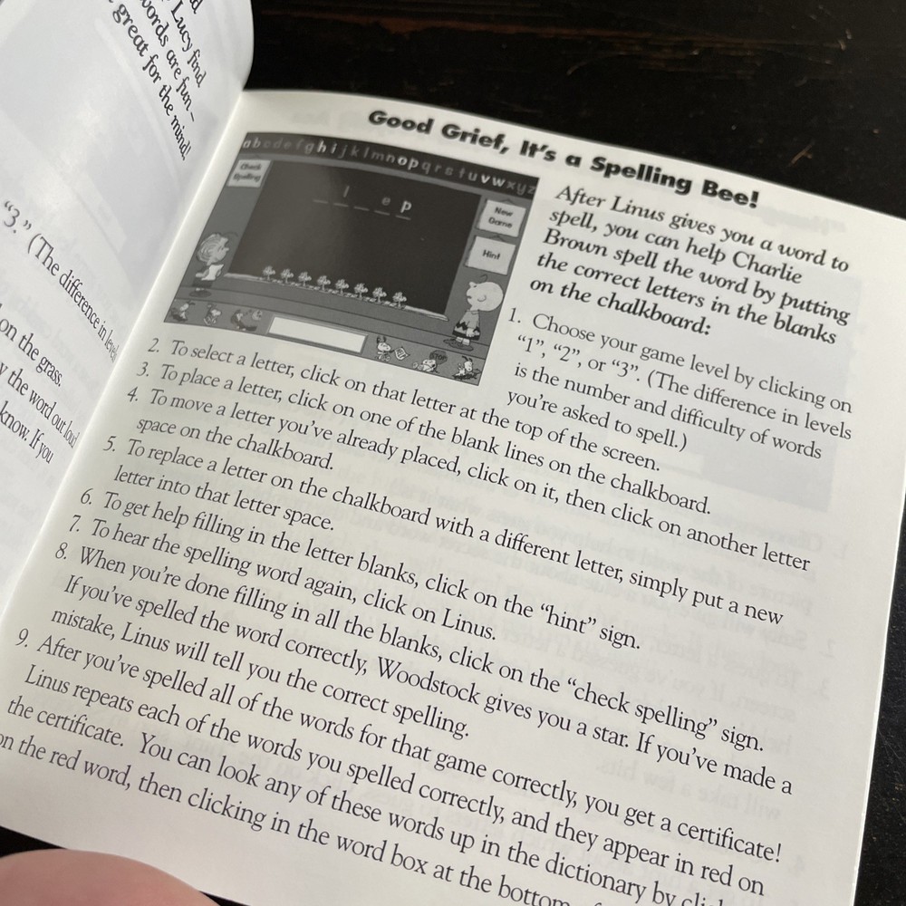 Get Ready For School Charlie Brown CD Rom Instruction Manual Windows & Mac