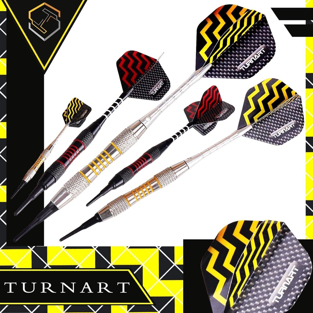 Customizable Soft Tip Darts Set for Electronic Dartboard - 9 Pcs & Flight Tools
