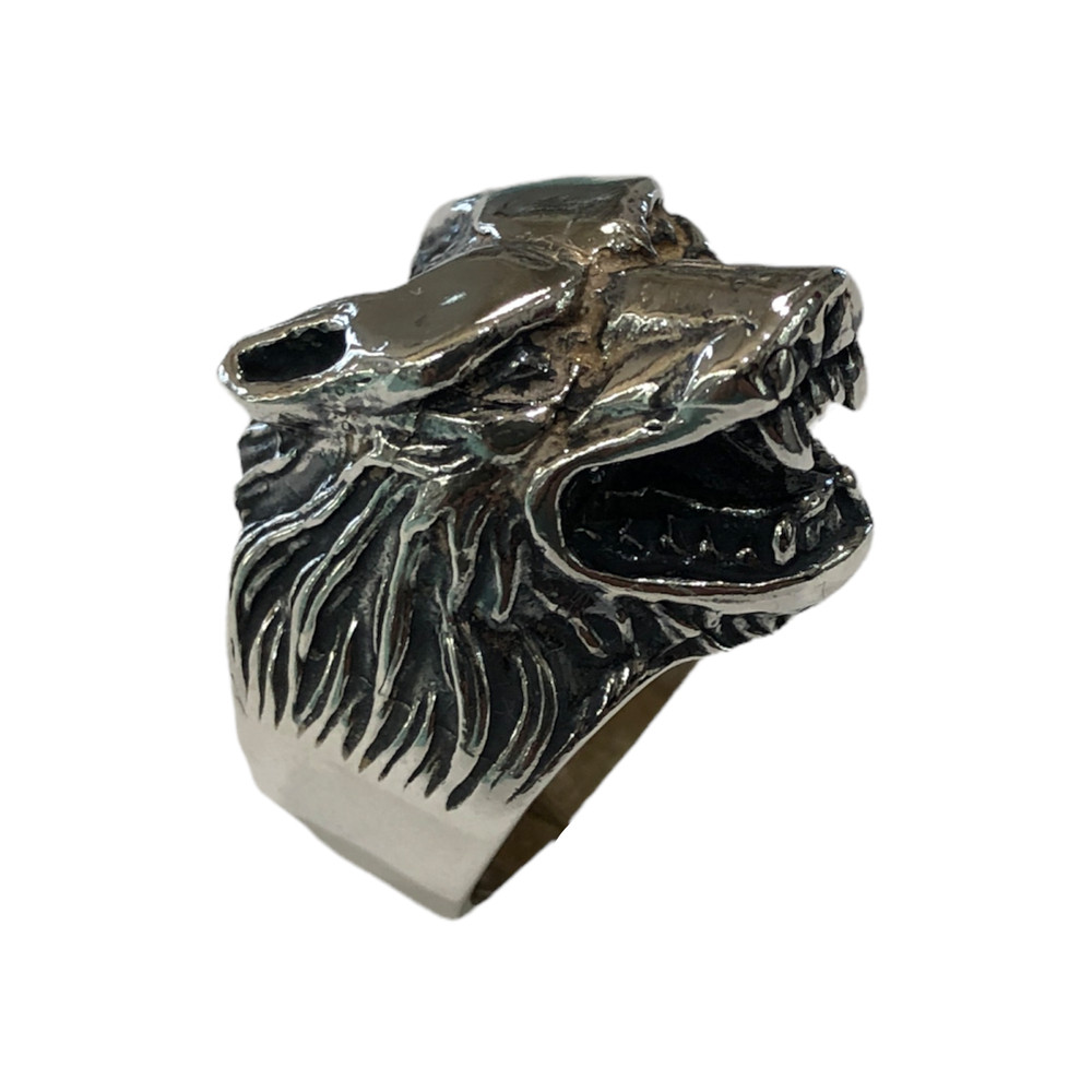 925% Silver Wolf Head Ring