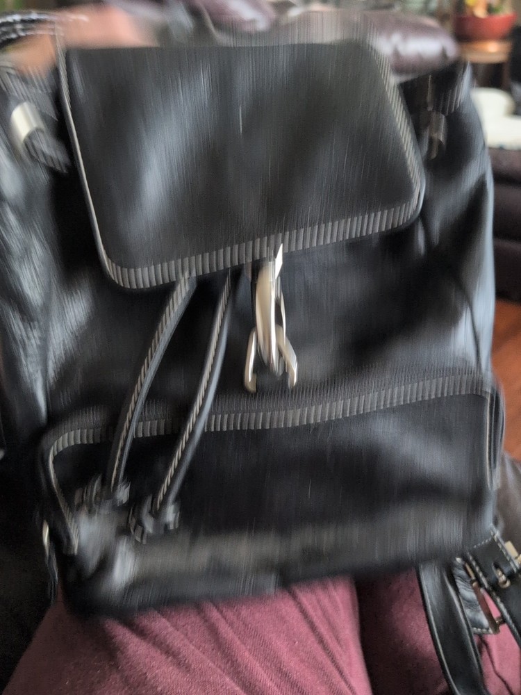 Vintage Black Prelinda Genuine Leather Backpack