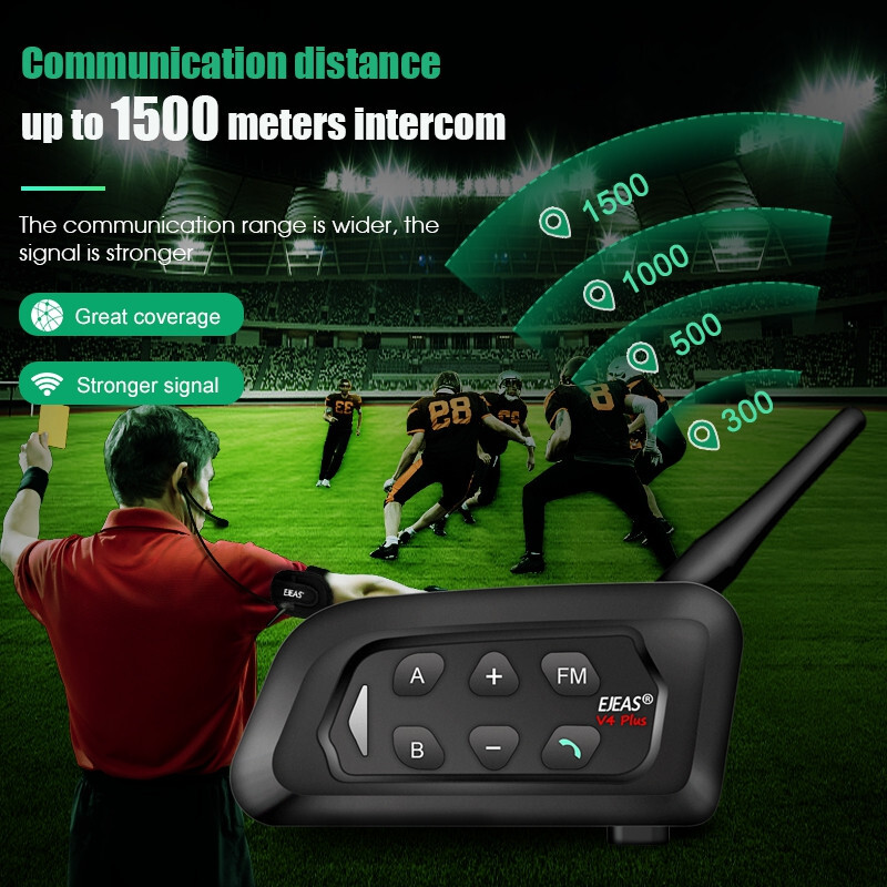4pcs Full Duplex Football Referee Bluetooth Headset Intercom Kit with Pro Box