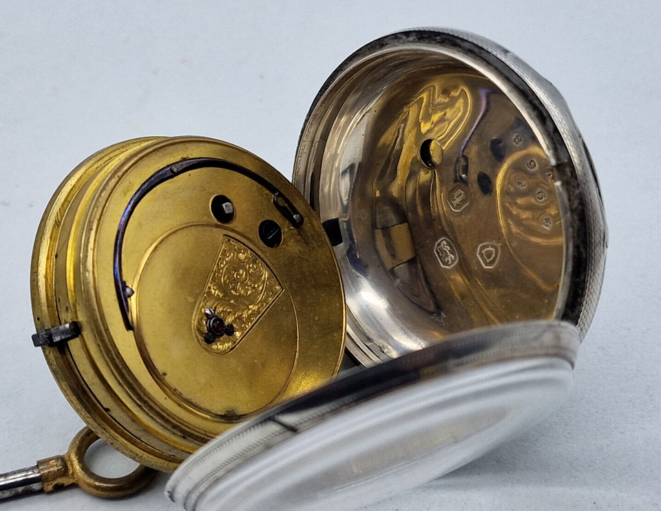 ANTIQUE 4968 SOLID SILVER POCKET WATCH 47 MM. / T081