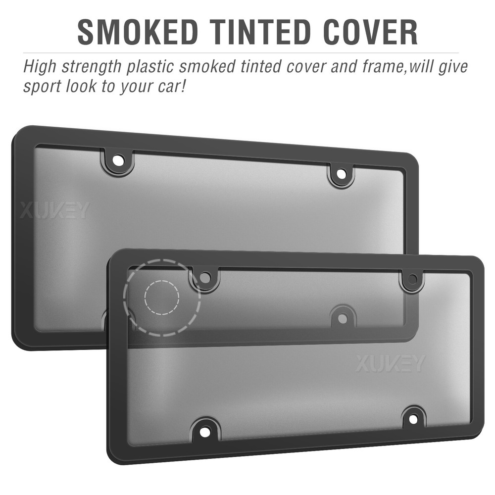 2X Unbreakable License Plate Covers +Frames Auto Tag Shield Protector Front+Rear