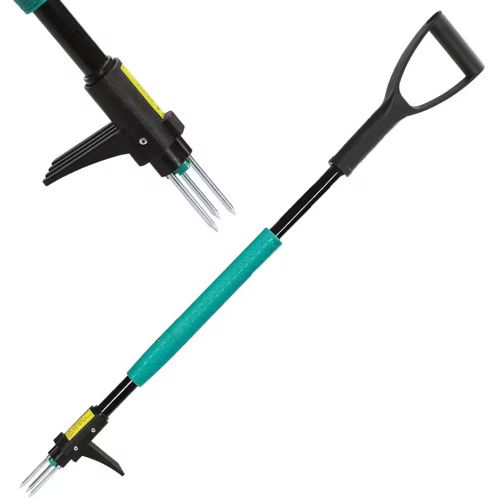 39 Weed Pulling Tool 3-Claw Detachable Long Handle Heavy Duty Stand up Weeder fo