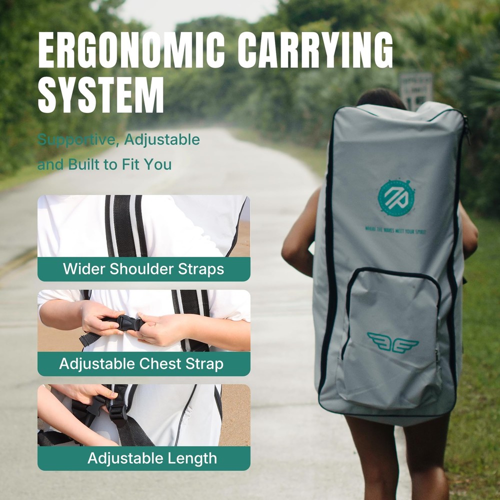 Paddle Board Backpack with Wider Shoulder Straps, 100L Extra-Large Capacity I...