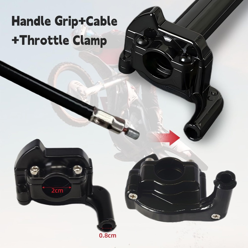 Universal Throttle Twist Grip,7/8" 22mm Twist Chokes with Throttle Cable Replacement,Quick Throttle...