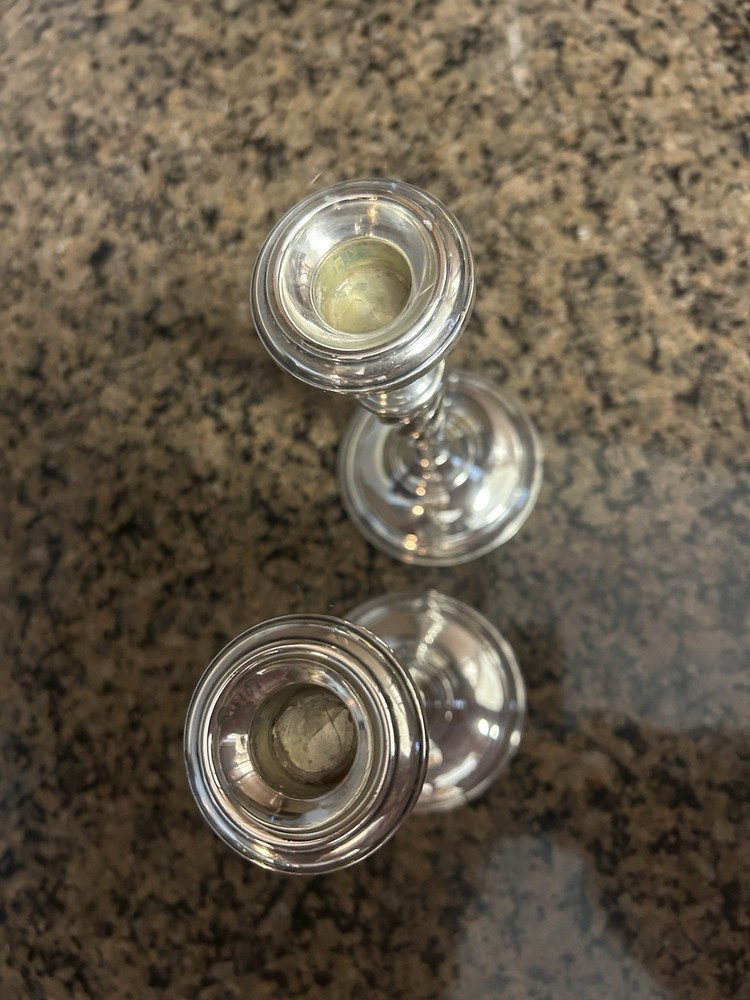 Sterling Twisted Candlestick Holders 6.5” T