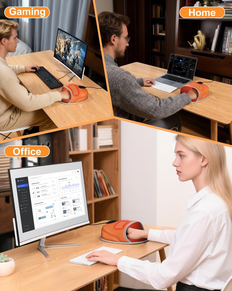 Heated Mouse Pad Hand Warmer - Dual-Sided Heating USB Heated Mouse Pad - 3 Te...