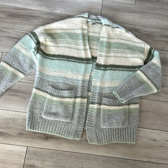 American Eagle striped open front cardigan sweater size small