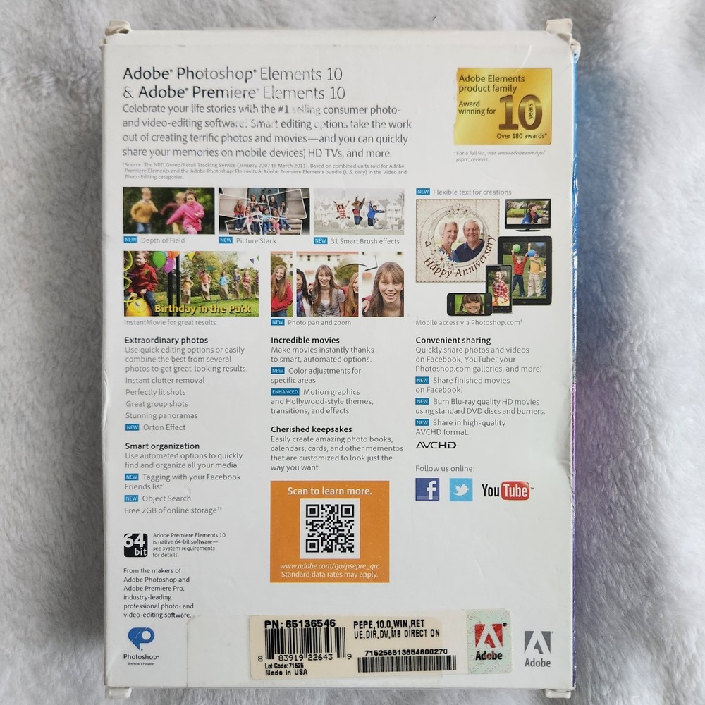 Adobe Photoshop Elements 10 for PC, Mac Includes serial number