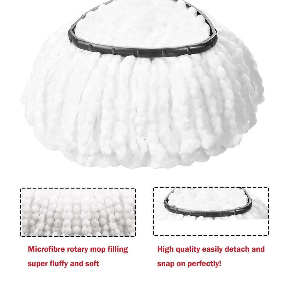 4 Pack Spin Mop Replacement Head Mop Refill Compatible with Oceda Triangle Sw...