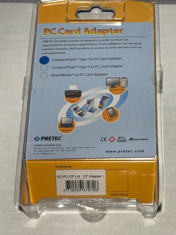 PRETEC Compact Flash to PC Card Adapter - AD-PC-CF1-N: CF Adapter 1