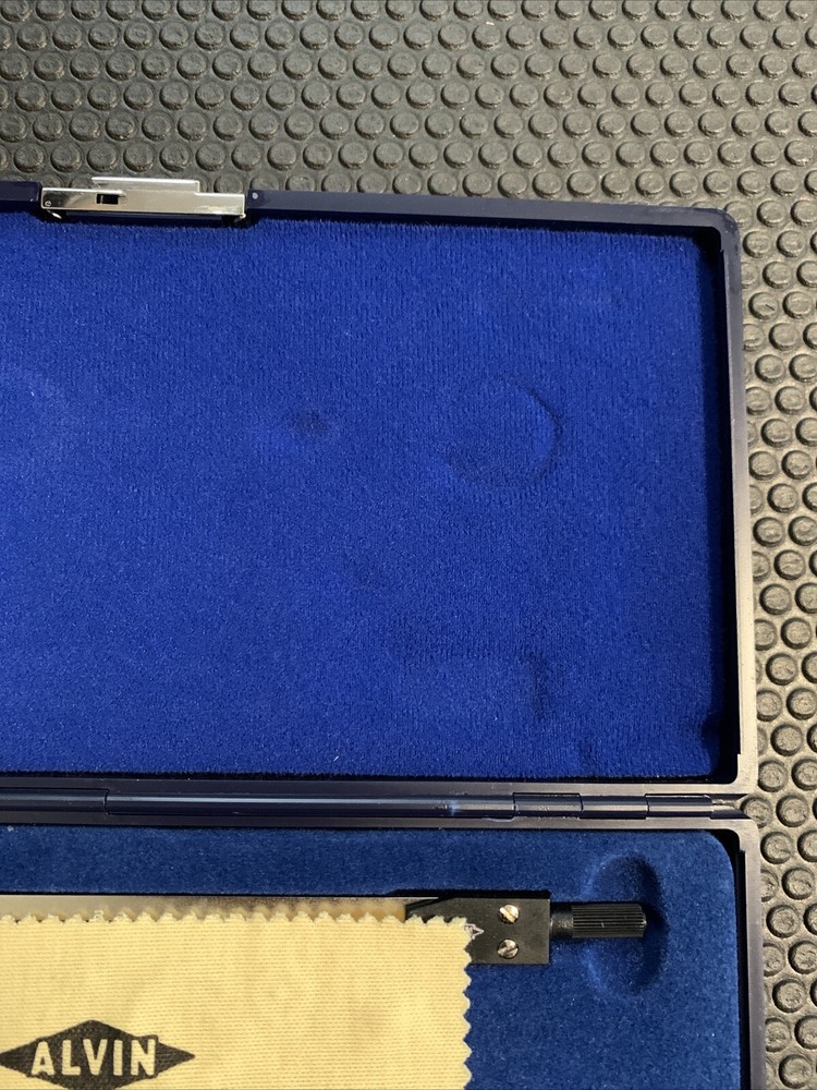 Alv￼in Vintage Precision Drawing Drafting Compass Tools In Shadow Box Lined Case