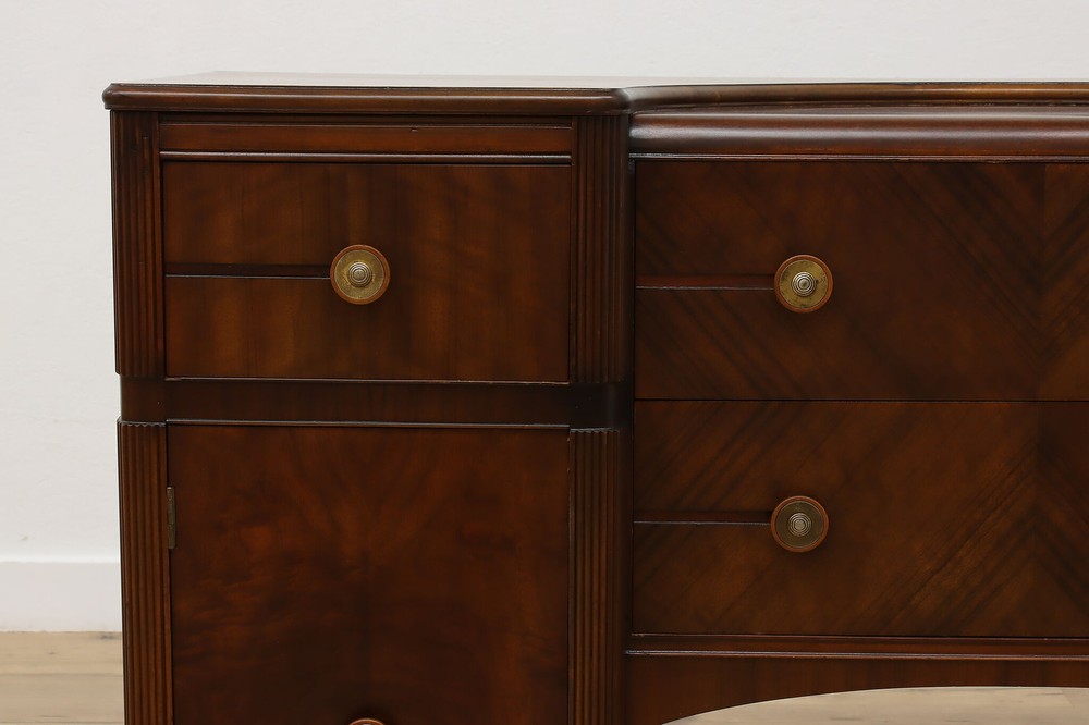 Art Deco Vintage Waterfall Buffet Sideboard Server, Globe #52199