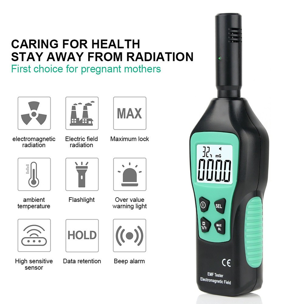 1 PC LCD Radiation Dosimeter EMF Meter Electromagnetic Radiation Detector