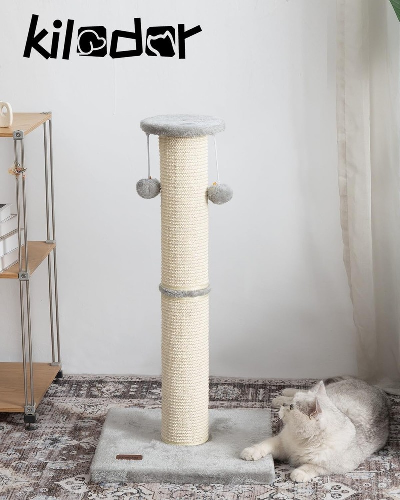 Kilodor Cat Scratching Post 34 Inches Large Sturdy Cat Post with Replaceable ...