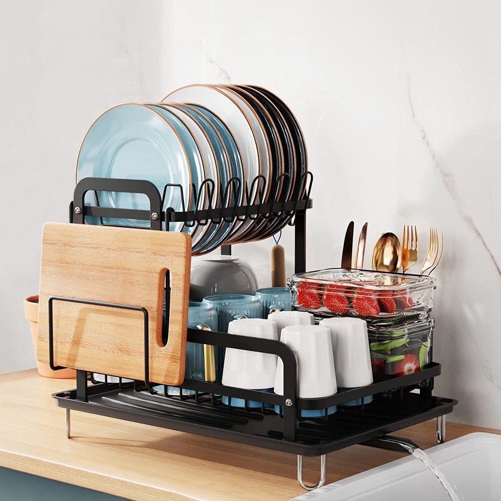 Dish Drying Rack -2 Tier Large Capacity Dish Rack-Dish Racks for Kitchen Counter