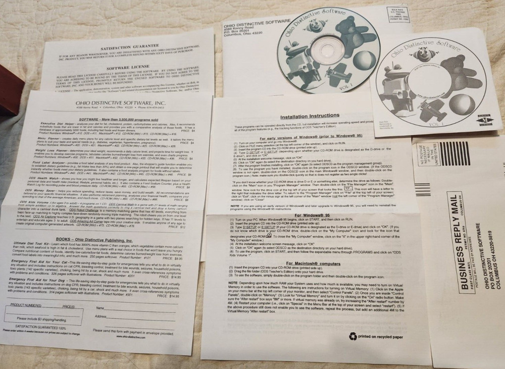 1997 Macromedia Ohio Distinctive Software Volume 1 Computer Program w/ Paperwork