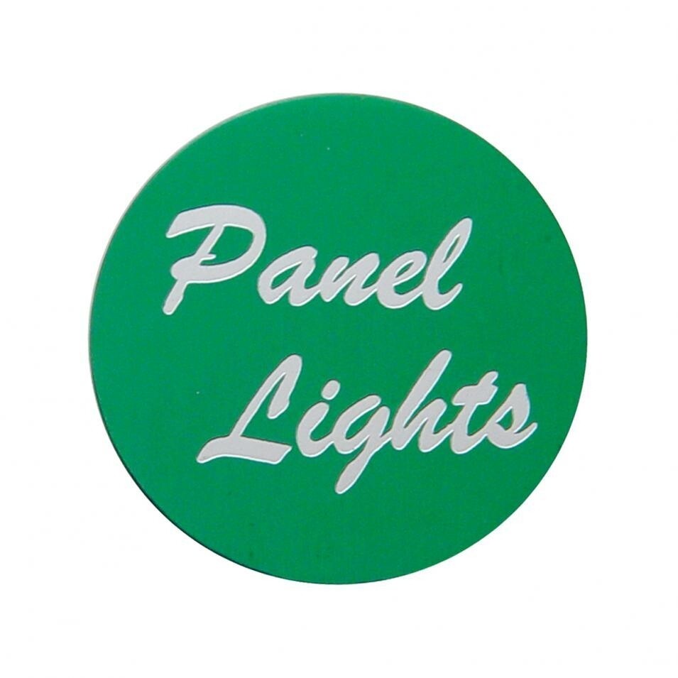 "Panel Lights" Dash Knob - Green Aluminum Sticker
