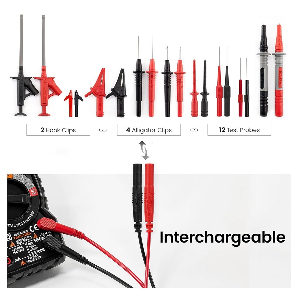 Complete 23PCS Multimeter Kit | Ergonomic Design & High-Precision Components