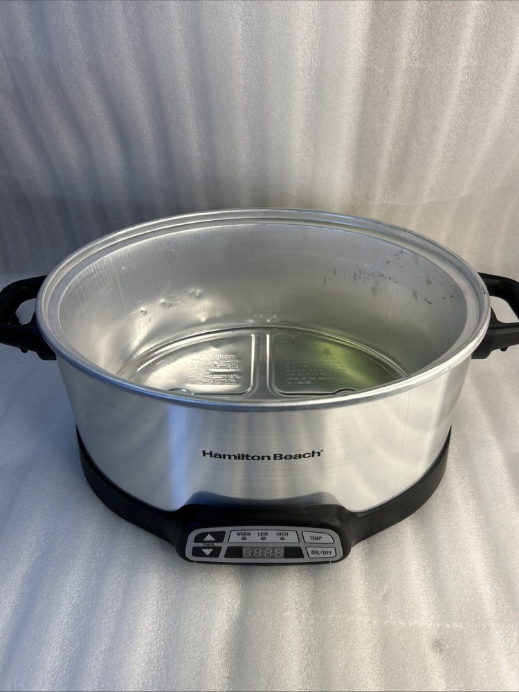 Hamilton Beach 33660, 6 Qt Capacity Programmable Slow Cooker - Silver Base Only