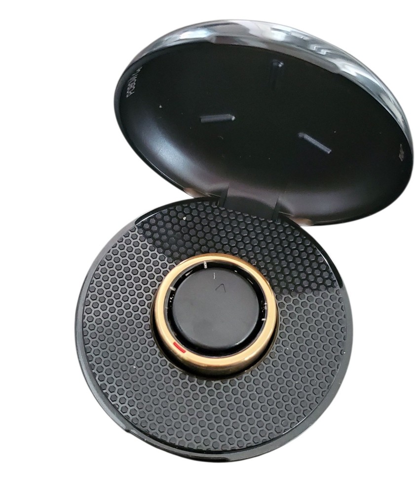POBOVi Smart Ring With Wireless Charging Case, Size 7, Black -C3 (Open box)