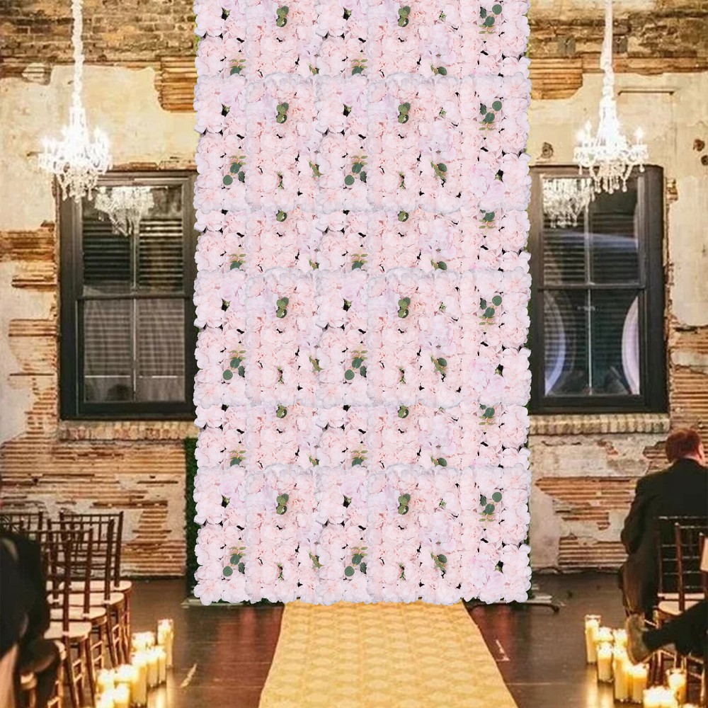 6X Artificial Hydrangea Rose Photo Wall Flower Wall Panel Wedding Stage Decor US