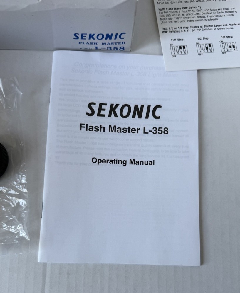 Sekonic L-358 Flash Master Digital Light Meter Silver Mint Condition