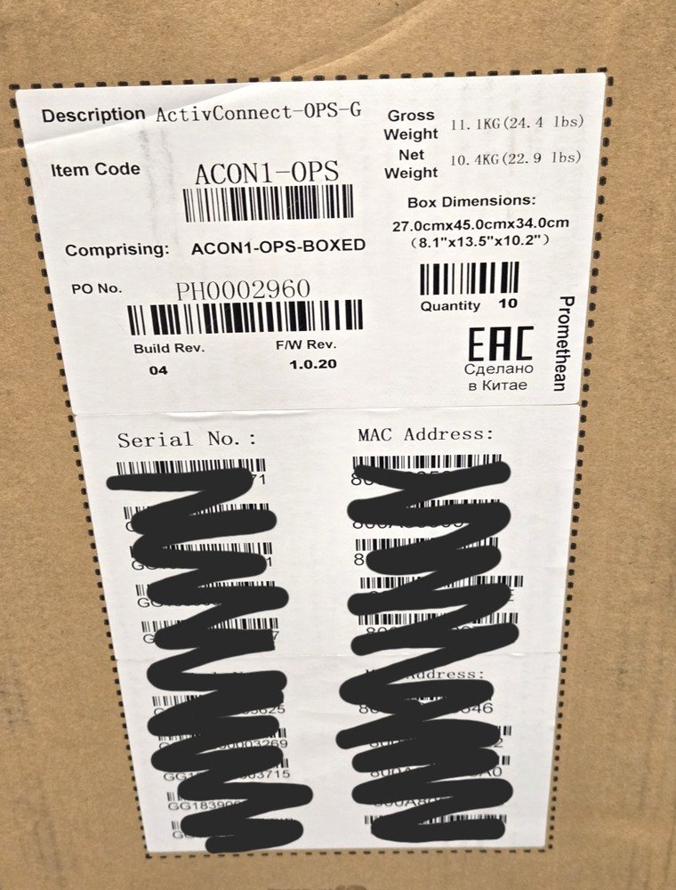 *10/Case* Promethean ActivConnect ACON1-OPS OPS-G Android Module for ActivPanel