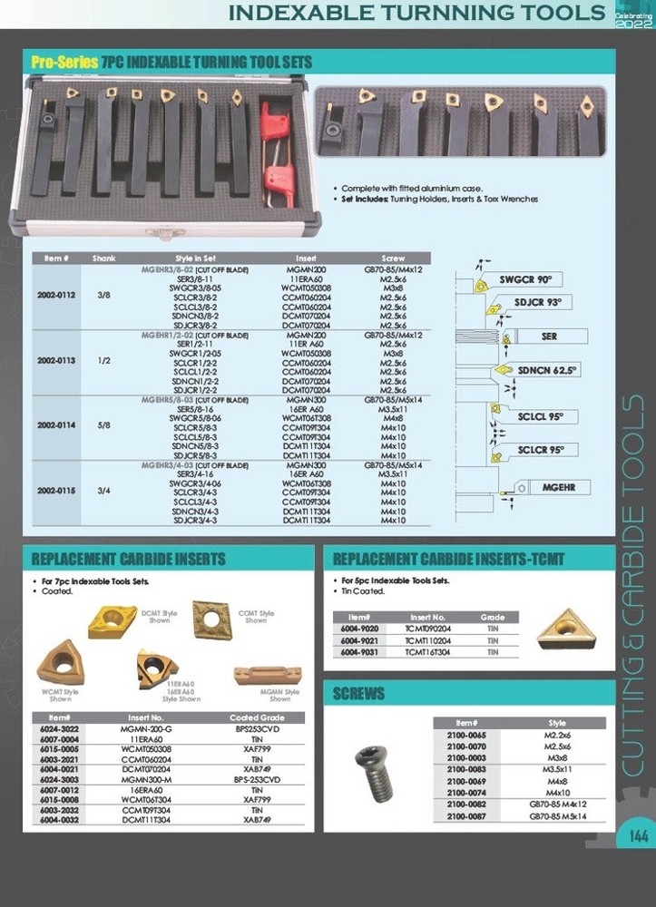 3/8" BL6 INDEXABLE CARBIDE TURNING TOOL (2003-0114)