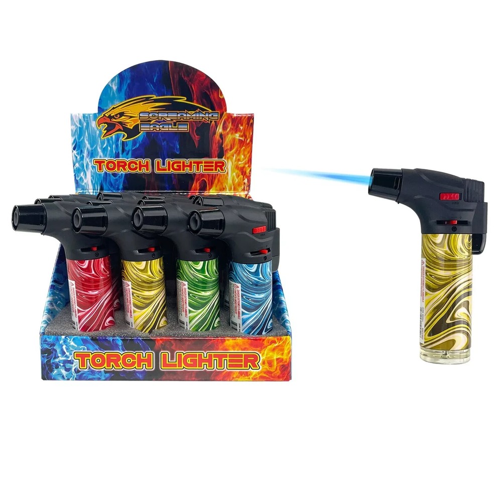 4 Pack Jumbo 4" Jet Flame Torch Gun Lighter Refillable Lockable Windproof Wave