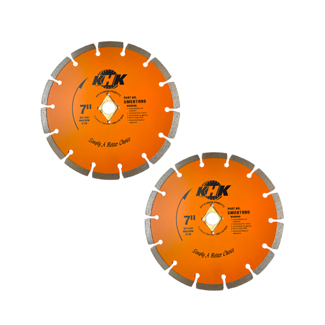 2 Pack 7" Segmented Diamond Saw Blade Cutting Concrete Brick Stone Multi-purpose