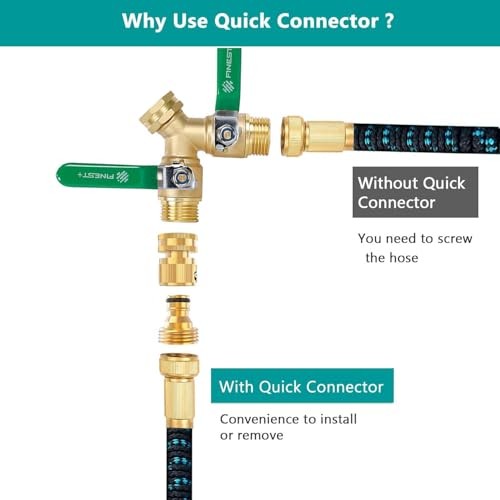 + Garden Hose Quick Connector, Solid Brass 3/4 Inch Thread Fitting No 6 Sets