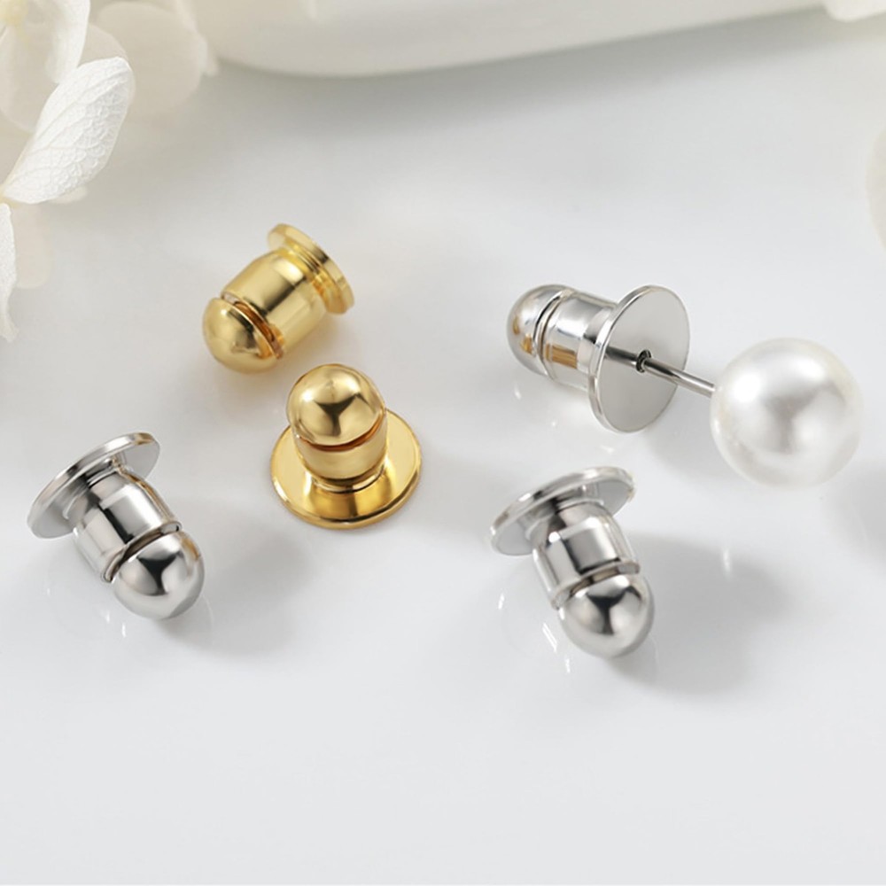 Locking Earring Backs for Studs Secure Earrings Back Gold
