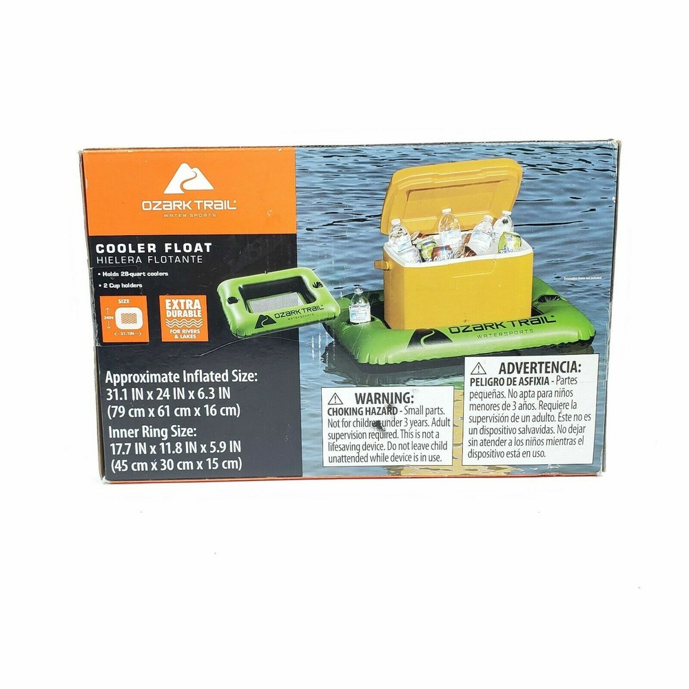 Ozark Trail 28 qt Cooler Float with 2 Cup Holders