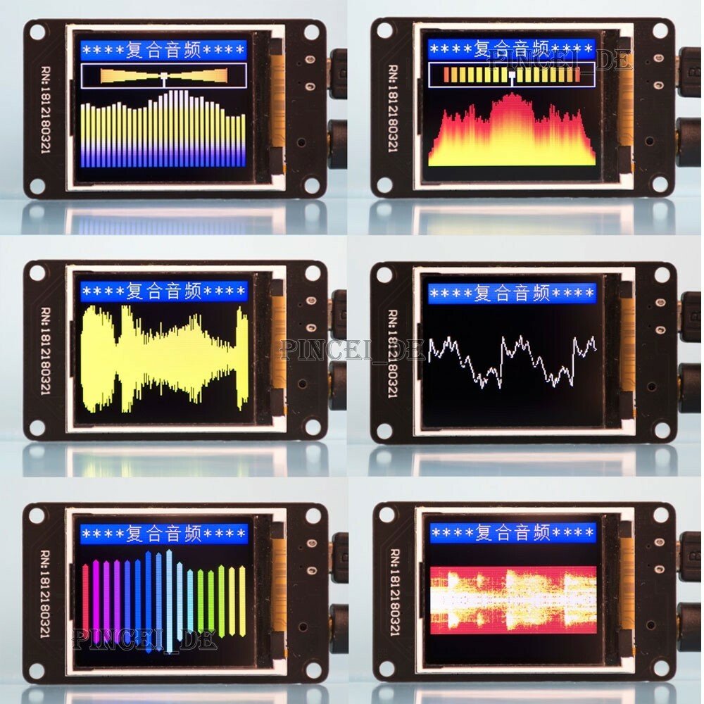 1.8" TFT Music Spectrum Display Module Programmable Music Virtual VU Meter