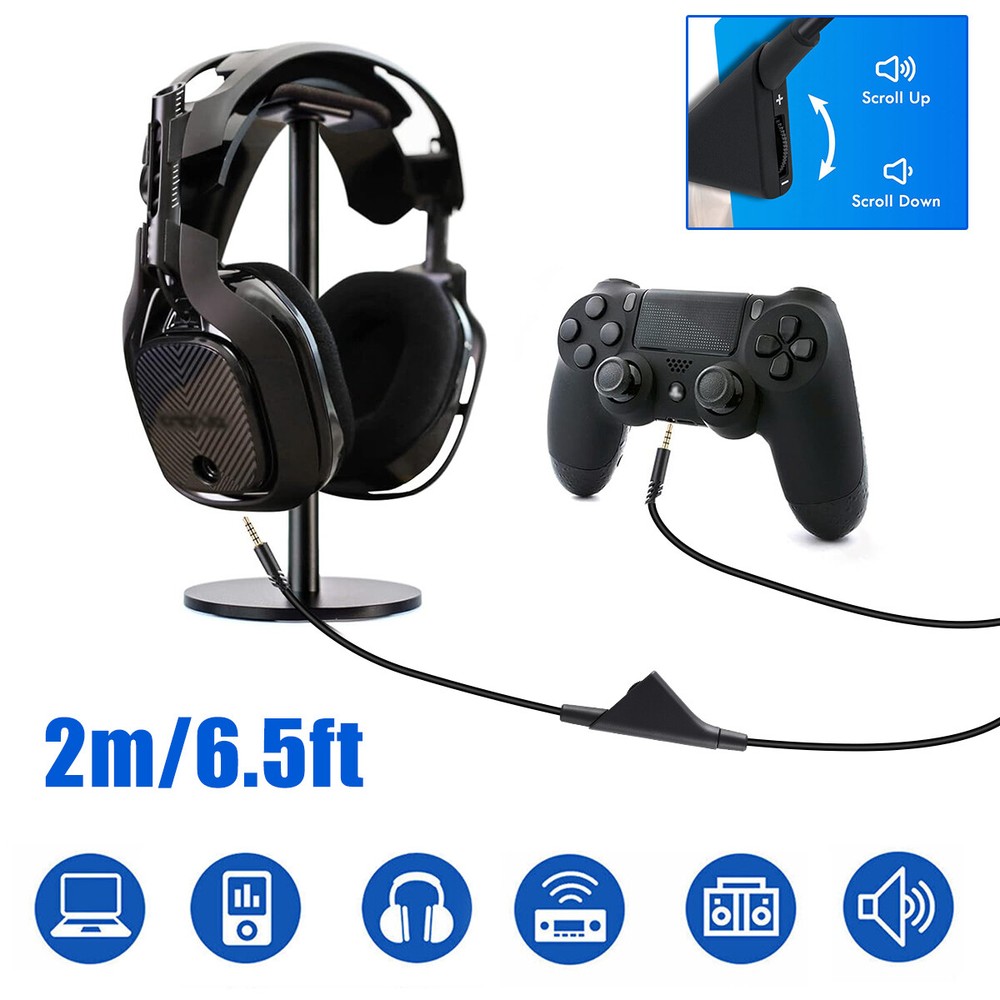 2M Replacement Audio Cable Cord Volume Control for Astro A10 A40 Gaming Headset