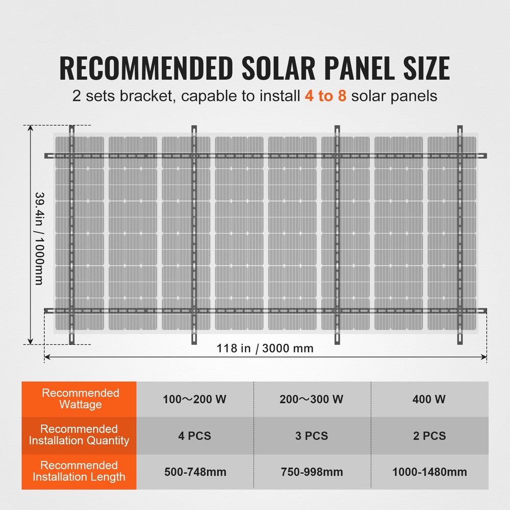 2 Sets Multi-Pieces Solar Panel Mounting Brackets 30°-60° Adjustable