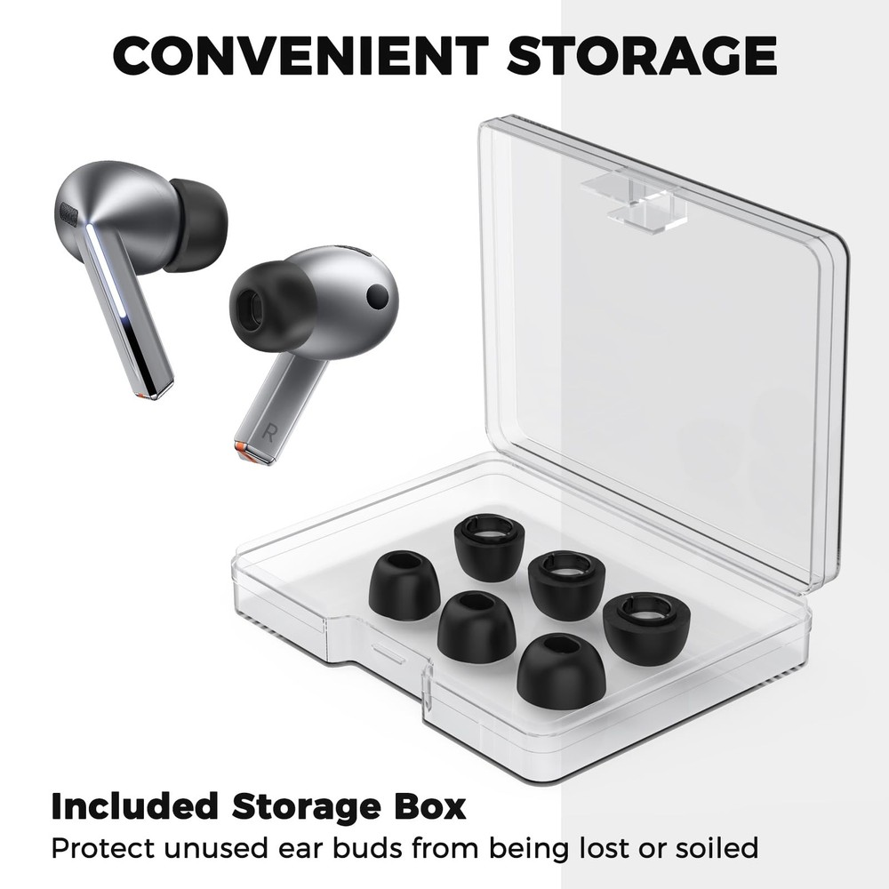 AhaStyle Memory for Galaxy Buds4 Pro/Buds3 Pro, Black Buds3 Pro