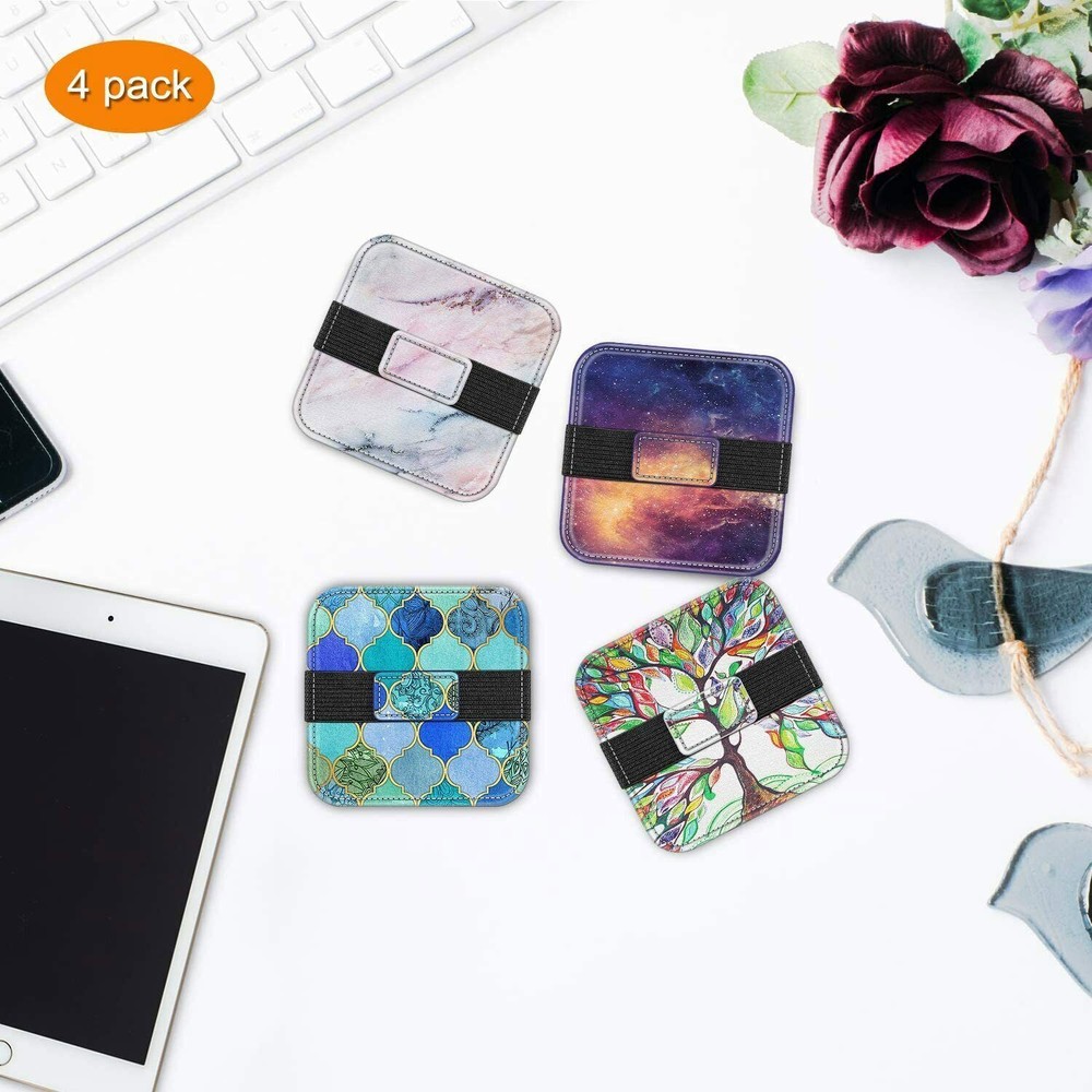 【4 Pack 】Screen Cleaning Pad Soft Cloth Wipes w Elastic Strap for iPad MacBook