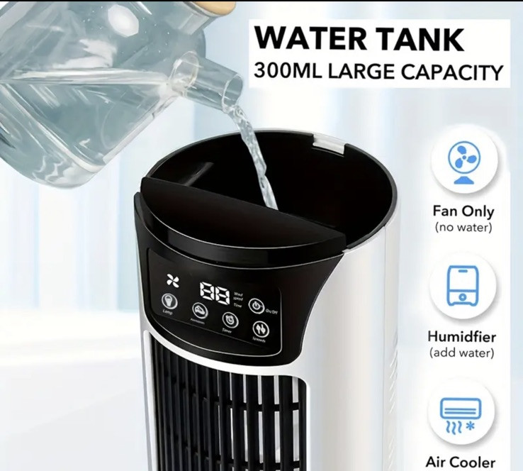 Portable 3-in-1 USB Air Conditioner Humidifier with Cooling Light Fan