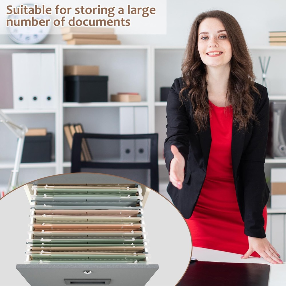 8Pack Plastic 4" Expanding Extra Capacity Hanging File Folder Heavy Duty Lett...