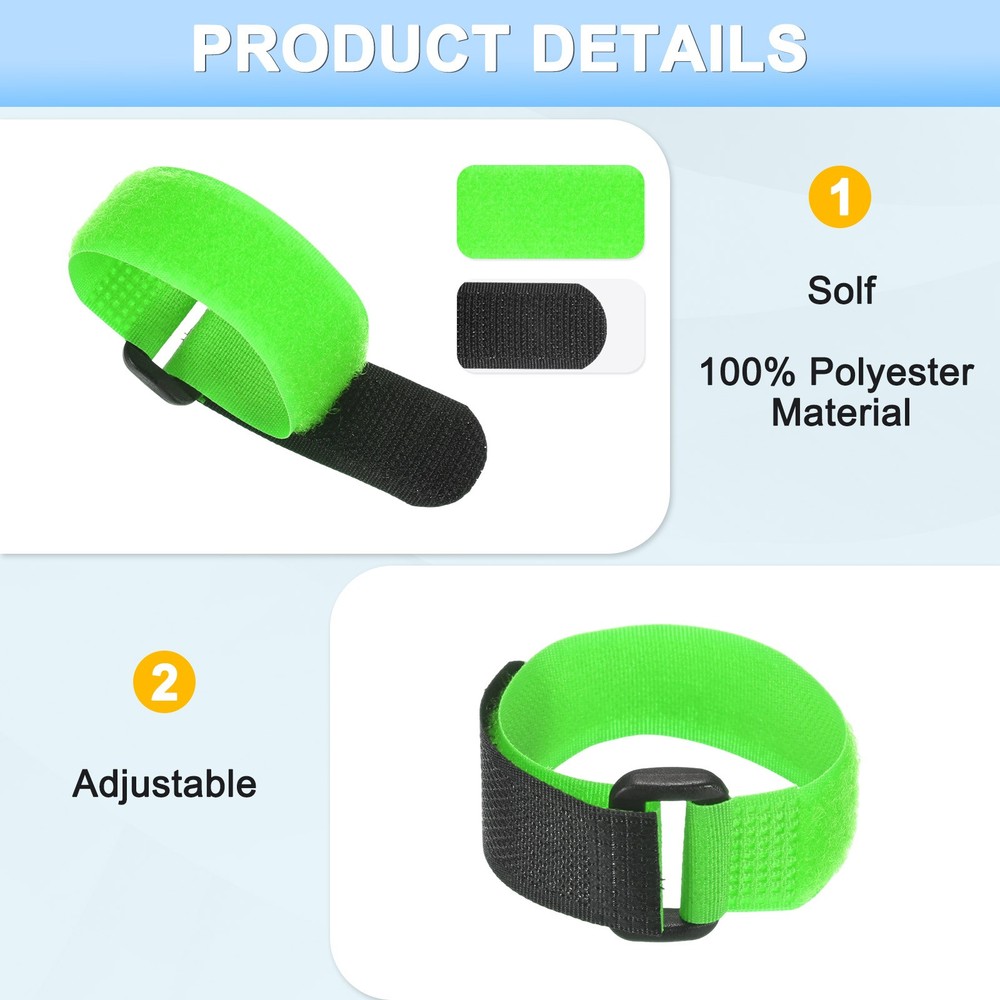 20-Pack Adjustable Polyester Rooster Collars for Poultry Birds [Green]