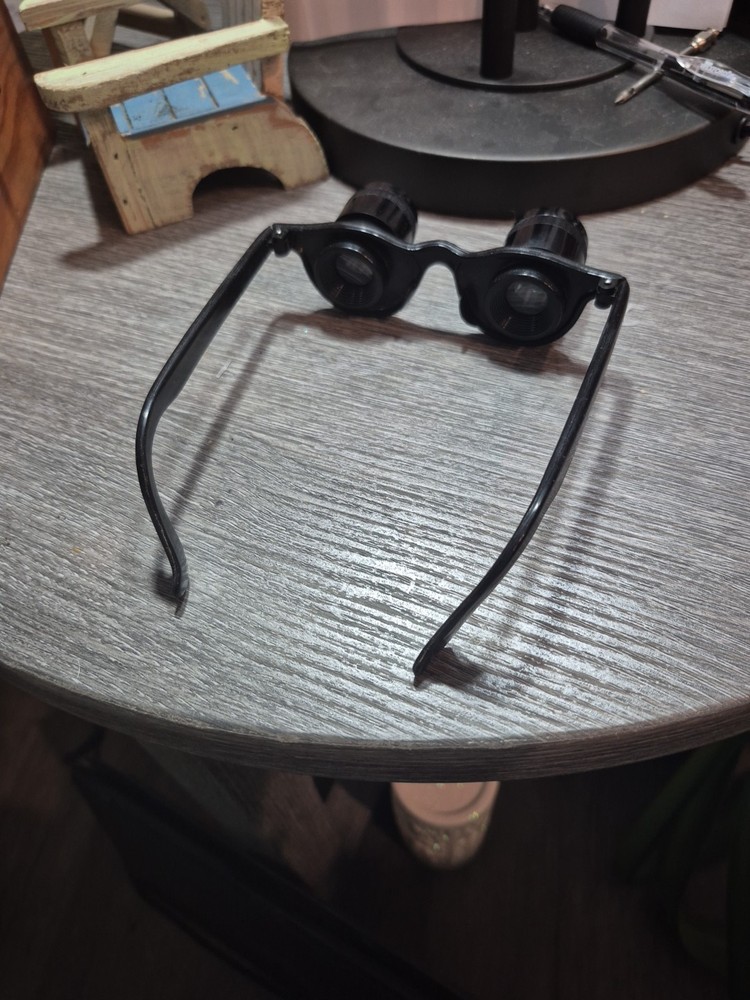 Adjustable Wearable Binoculars Unmarked with Wood Case